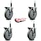 Service Caster 6'' Gray Poly Swivel 3/4'' Expanding Stem Caster Set with Brake, 4PK SCC-EX20S614-PPUB-PLB-34-4 - alternate 3